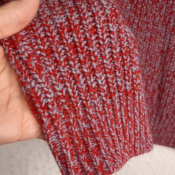 American Rag Sweater Womens Large Red & Light Purple Oversized Comfy Winter - Picture 3 of 5